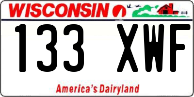 WI license plate 133XWF