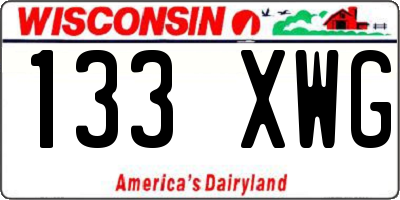 WI license plate 133XWG
