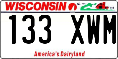 WI license plate 133XWM