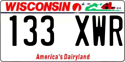 WI license plate 133XWR