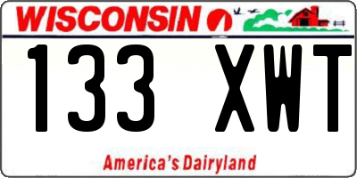 WI license plate 133XWT