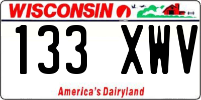 WI license plate 133XWV