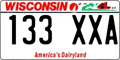 WI license plate 133XXA