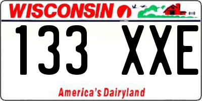 WI license plate 133XXE