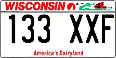 WI license plate 133XXF