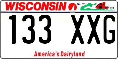 WI license plate 133XXG
