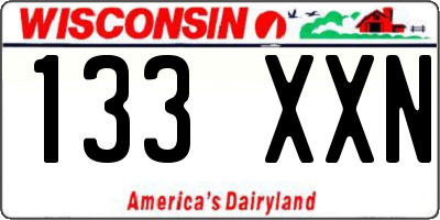WI license plate 133XXN