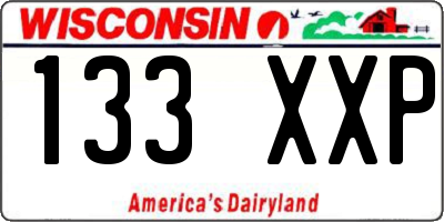 WI license plate 133XXP