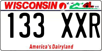 WI license plate 133XXR