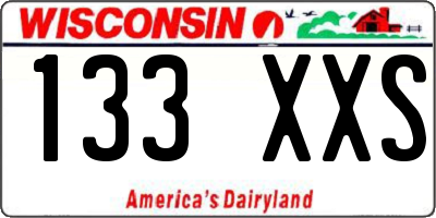 WI license plate 133XXS