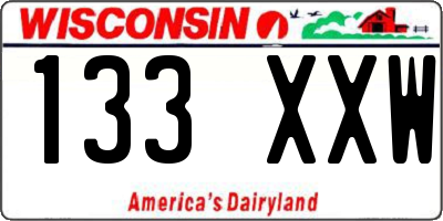 WI license plate 133XXW