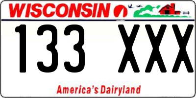 WI license plate 133XXX