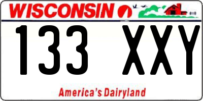 WI license plate 133XXY