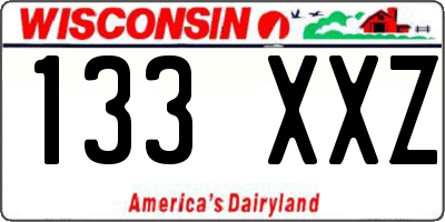 WI license plate 133XXZ