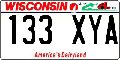 WI license plate 133XYA
