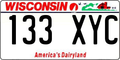 WI license plate 133XYC
