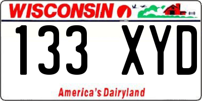 WI license plate 133XYD