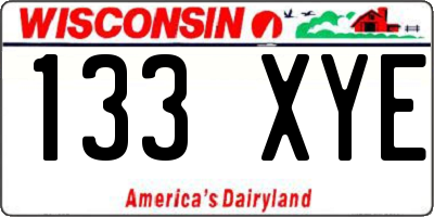 WI license plate 133XYE