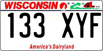WI license plate 133XYF