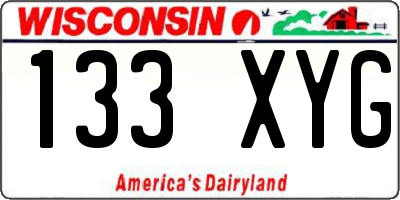 WI license plate 133XYG