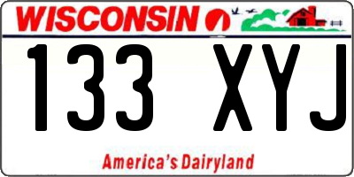 WI license plate 133XYJ