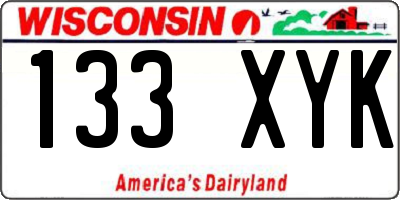 WI license plate 133XYK