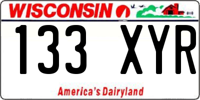 WI license plate 133XYR