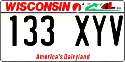 WI license plate 133XYV