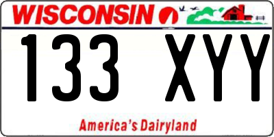WI license plate 133XYY