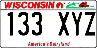WI license plate 133XYZ