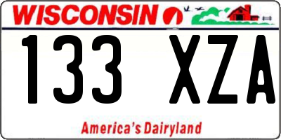 WI license plate 133XZA