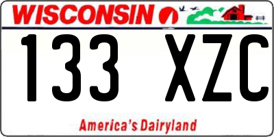 WI license plate 133XZC