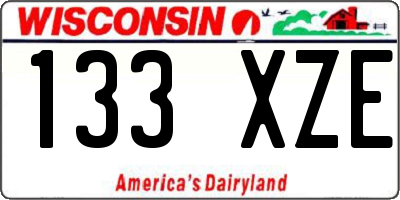 WI license plate 133XZE