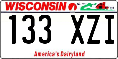 WI license plate 133XZI