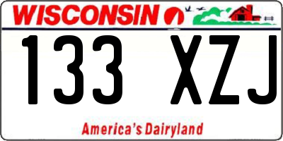 WI license plate 133XZJ