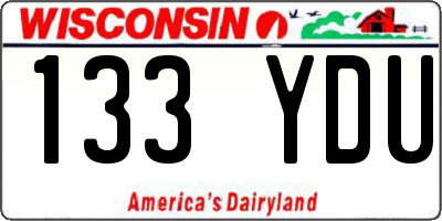 WI license plate 133YDU