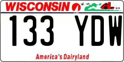 WI license plate 133YDW