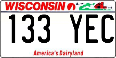 WI license plate 133YEC