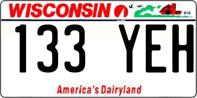 WI license plate 133YEH