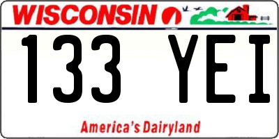 WI license plate 133YEI