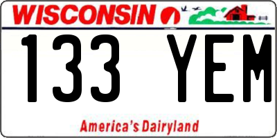 WI license plate 133YEM