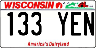 WI license plate 133YEN