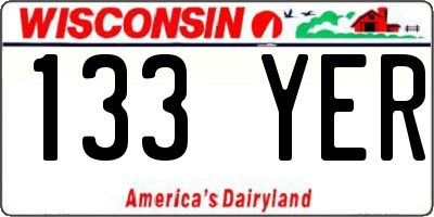 WI license plate 133YER