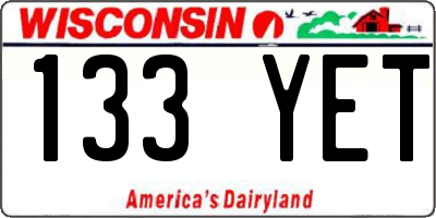 WI license plate 133YET