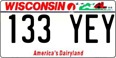 WI license plate 133YEY