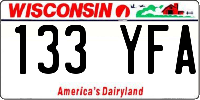 WI license plate 133YFA