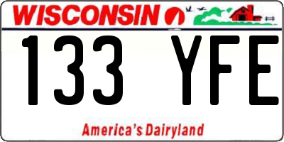 WI license plate 133YFE