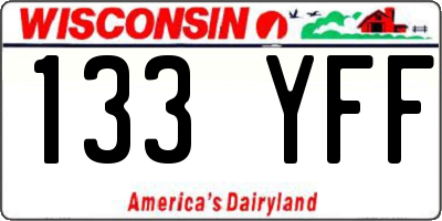 WI license plate 133YFF