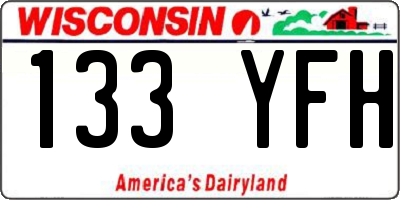 WI license plate 133YFH