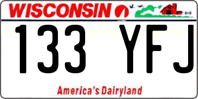 WI license plate 133YFJ